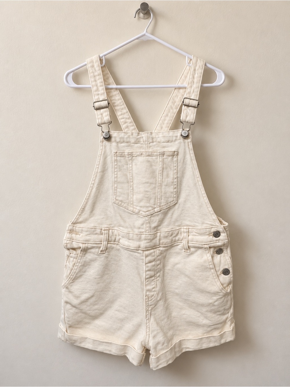 Old Navy Cream Short Overalls - Women's Casual Shortalls